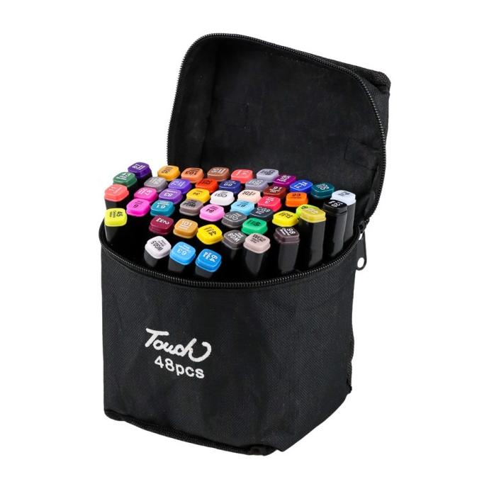 

Terlaris Spidol Dual Side Fine Art Brush Pen Art Marker Set 48 Color - HL0270 SALE