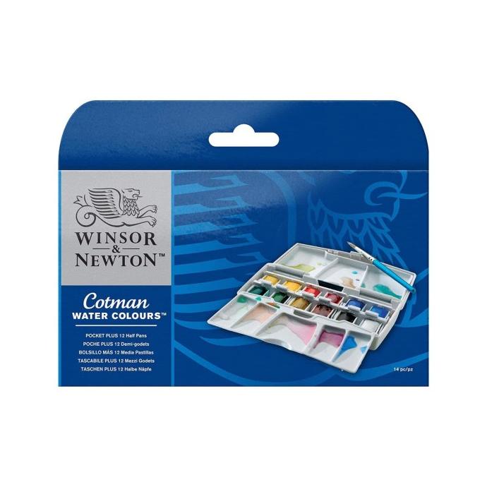 

COTMAN Water Colours Pocket Plus 12 Half Pans