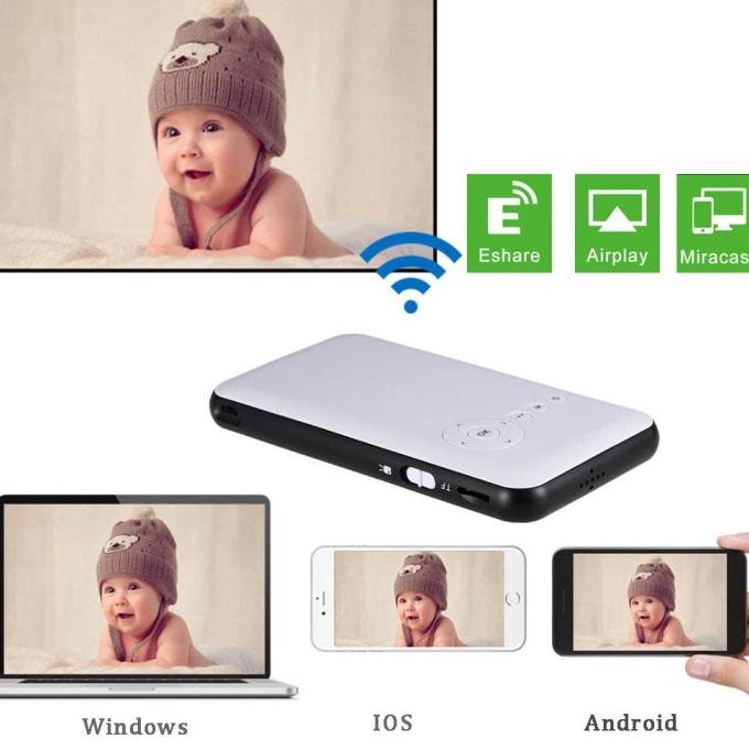 New Sale Mini Pocket Projector 1080P 4K Home Theater Android 7.1 Wifi Bluetooth Berkualitas