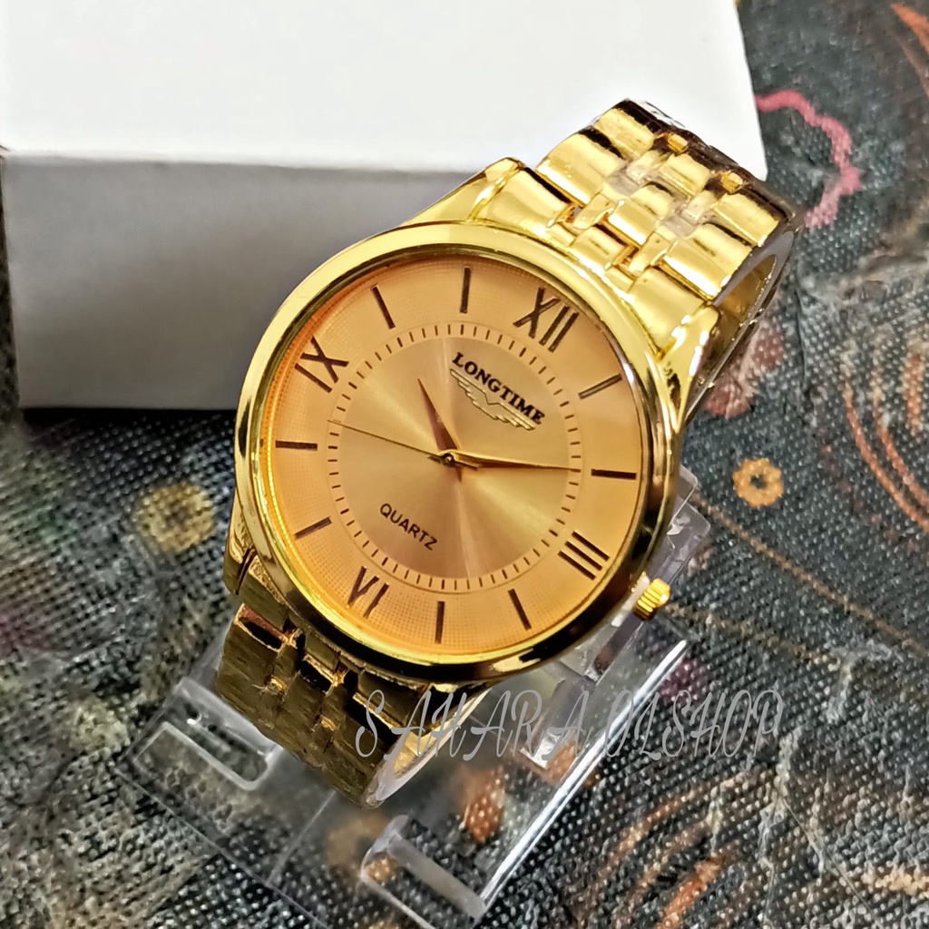 TERLARIS Jam Tangan Pria/Wanita Longtime Rantai Emas// Jam Tangan Pria/Wanita Terbaru
