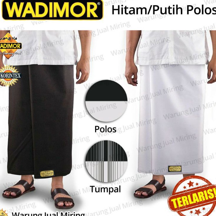 [KODE PRODUK Y99MP3957] Sarung WADIMOR Hitam Polos Ntpl Tanpa Tumpal Putih Polos Ntpl Hitam Tumpal P