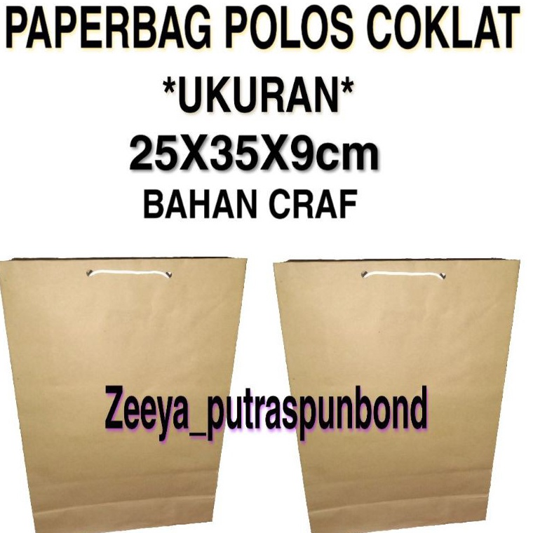 

12.12 HARGA GROSIR Paperbag polos craf folio 25X35 isi 12pcs