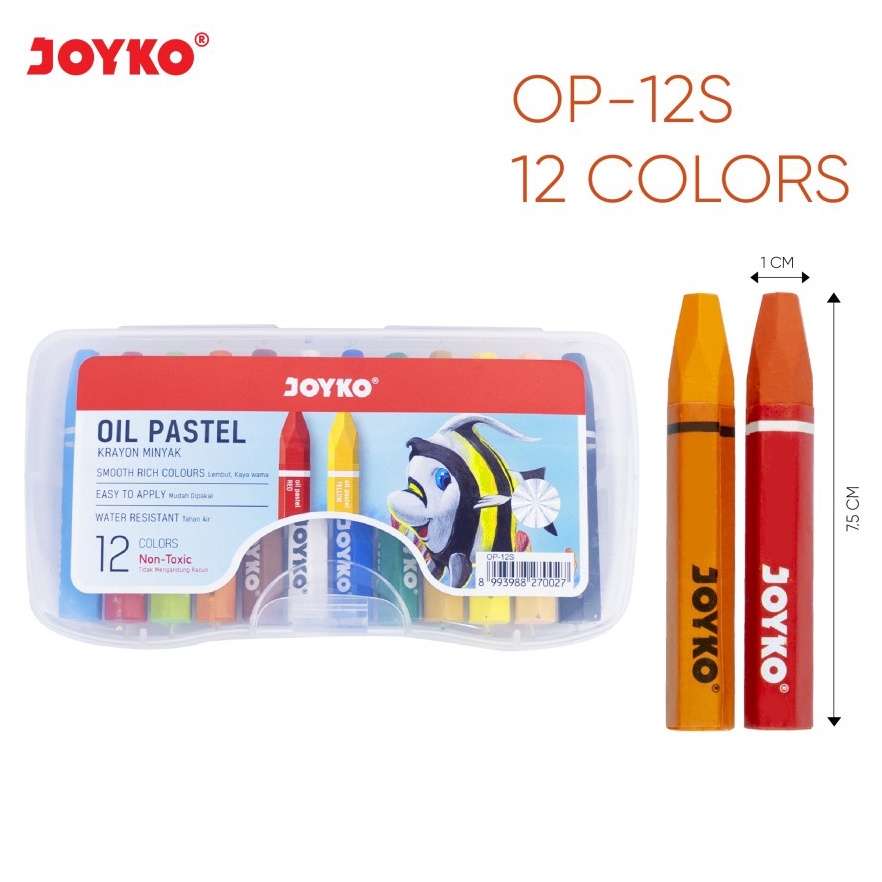 

Oil pastel / Crayon Titi/Joyko 12 warna ➢Best Produk