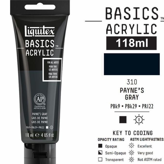 

LIQUITEX BASICS ACRYLIC 118 ML PAYNE'S GRAY