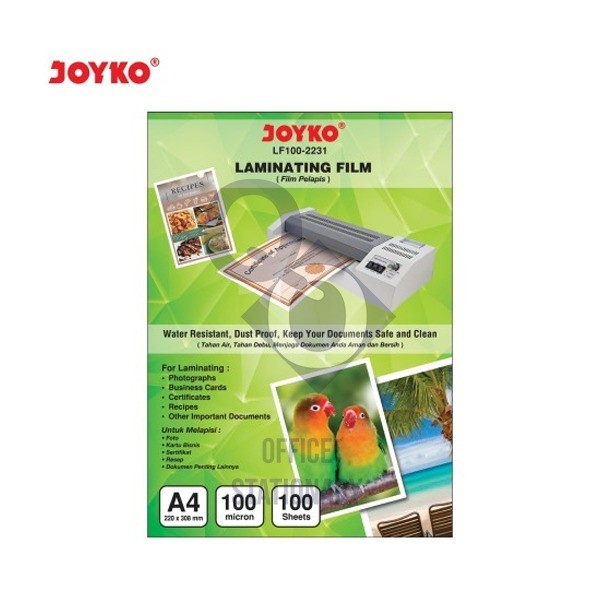 

Terlaris Laminating Film A4 / Plastik Laminating Joyko Lf100-2231 A4