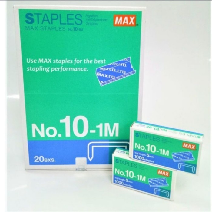 

Isi Staples Max No10 Satu Dus Isi 20 Kotak Kecil Untuk Stapler Hd-10