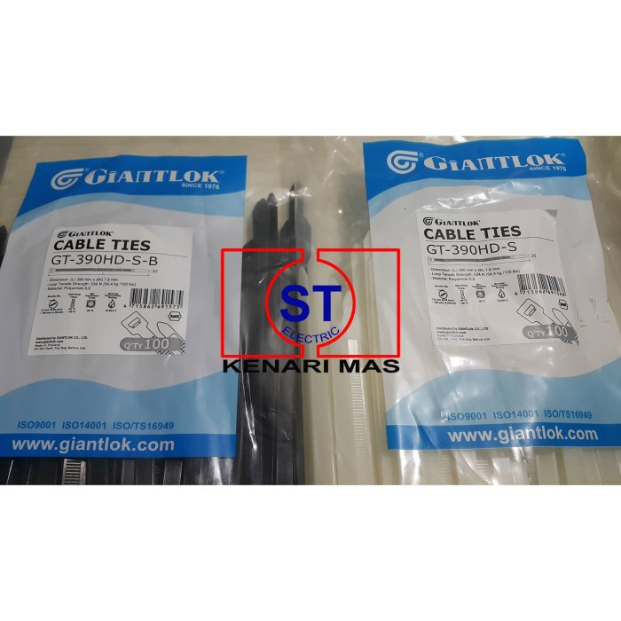

Kabel Ties / Kabel Tis /Giantlok / GT390HDS / GT390HDSB / 390x7.6