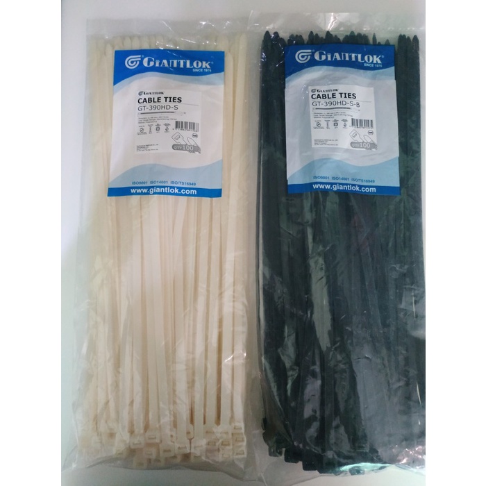 

PREMIUM Cable Ties GIANTLOK GT-390-HDS (lebar 7,6mm) kemasan 100pc/pak