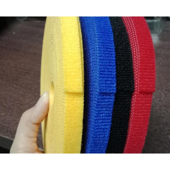 

Velcro Hoop Up loop Cable 20 meter 1cm / Velcro Tape lebar 20m Hitam