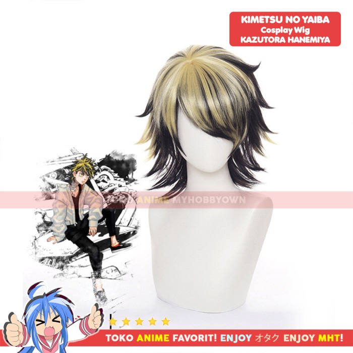 Terlaris Wig Wig Cosplay Anime Tokyo Revengers : Kazutora Hanemiya