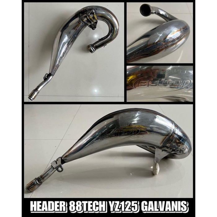 KNALPOT YZ 125 X FULL SYSTEM 88 TECH HEADER YZ 125 X MERK 88 TECH 1
