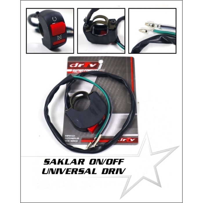 switch on off saklar tombol stang handlebar setang lampu led motor cut