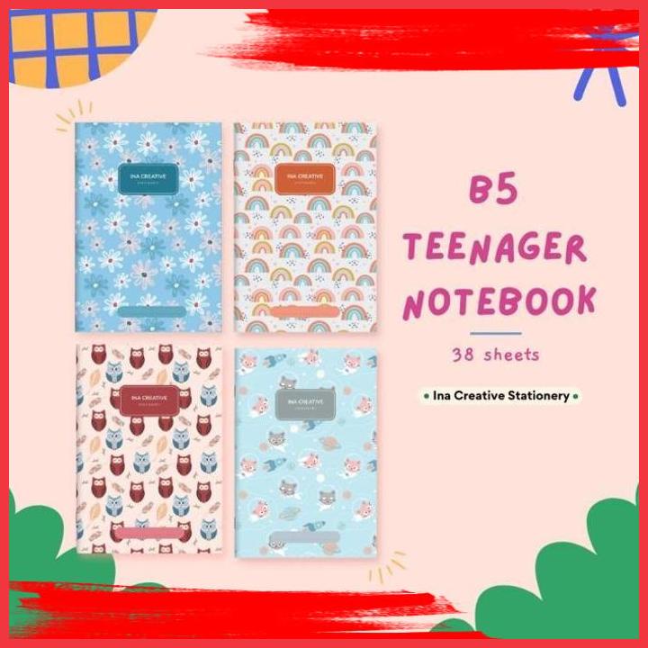 

(SJB) BUKU TULIS BOXY INA CREATIVE 38 LEMBAR B5 17.5X25 CM PAK - 5 BUKU