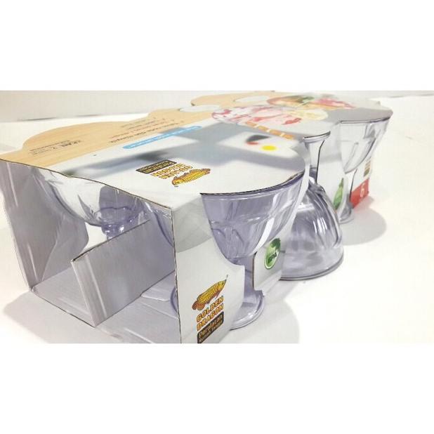 Viral Ready StockGelas Melamin Es Teler/Es Krim/Es Campur Bening Golden Dragon Z23Q
