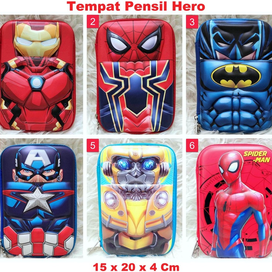 

Discount Today Tempat Pensil Anak Batman Spiderman Ironman Captain Superman hardcase Hero gas !!