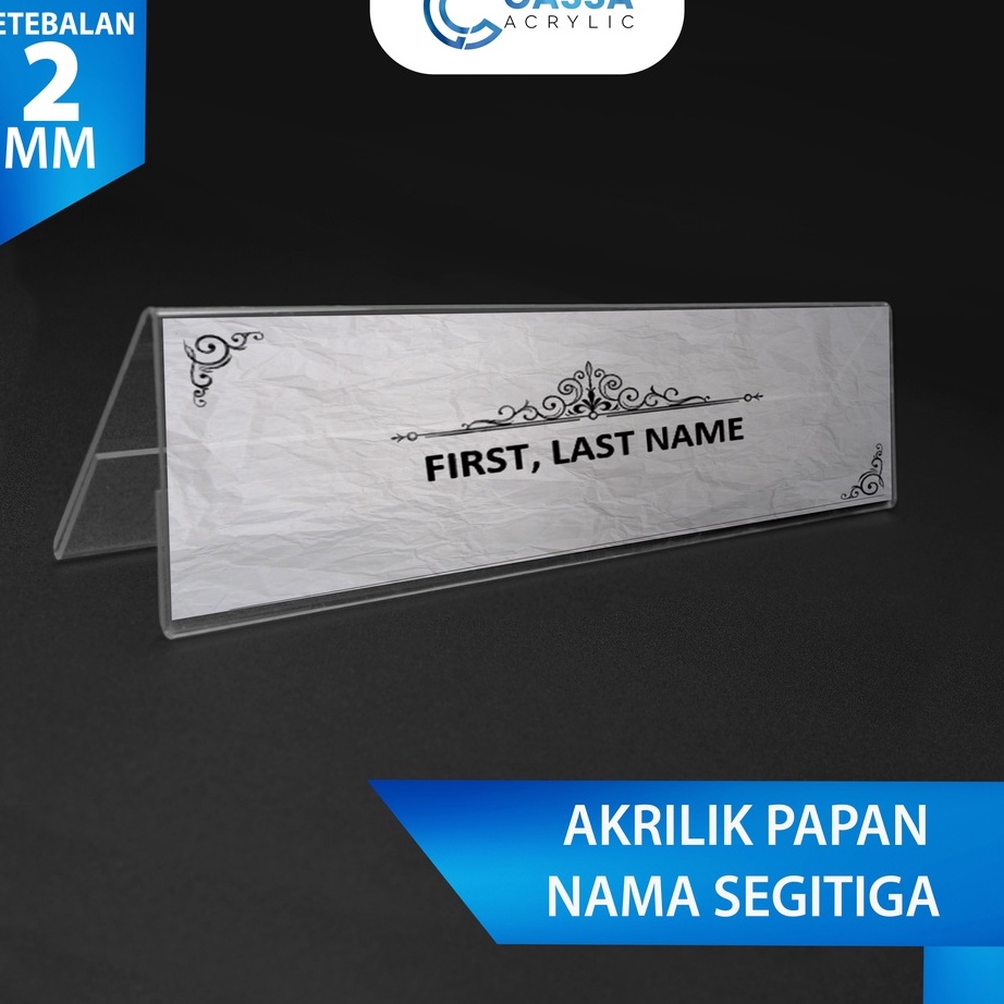 

≼≽ LXX 8554 【CASSA】AKRILIK / ACRYLIC / DISPLAY PAPAN NAMA MEJA PANITIA SEGITIGA Free Ongkir ♕