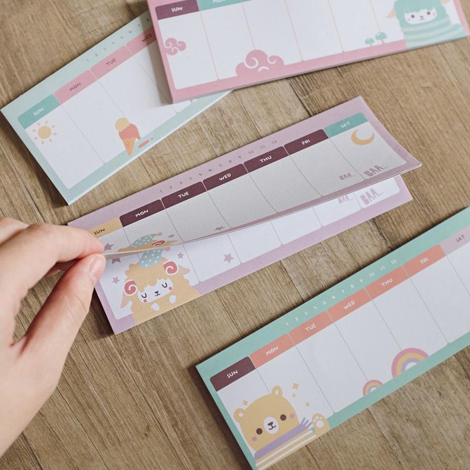 

Panmomo Fluffy Animal Weekly Plan Memopad