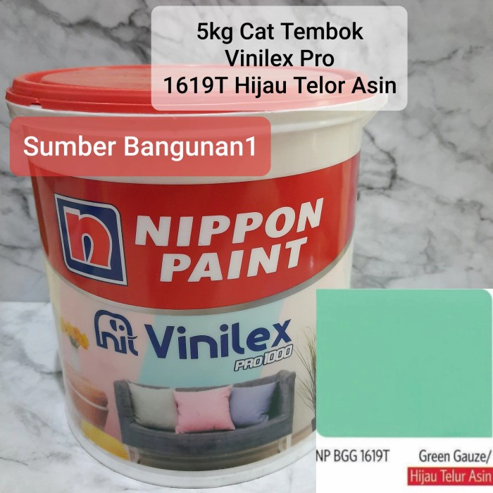 Cat Tembok Hijau telor asin Vinilex Pro 1619 dinding 5kg nippon paint