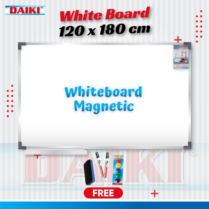 

Terlaris Whiteboard / Papan Tulis Magnetic Daiki Uk 120X180 Cm