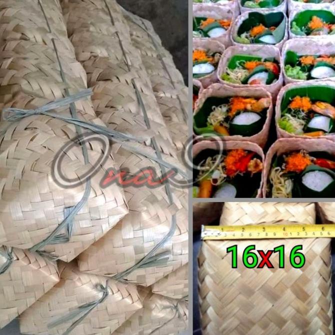 besek,pipiti,anyaman bambu kotak nasi,besek getuk