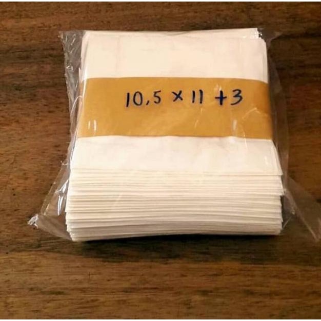 Grosir Paper Bag Kecil 100 Lembar / Kantong Kertas Putih Packaging Kemasan Makanan Roti Fried Chicke