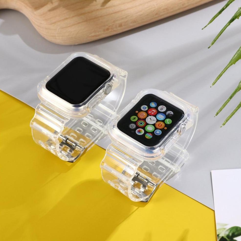 Promo Strap  Watch Iwatch Bening Transparan Clear 7 6 5 Iwo Hw12 Hw16 T500