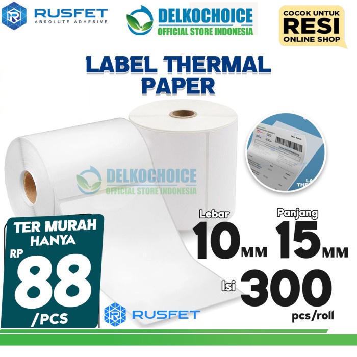 

Terlaris Label Stiker Thermal Paper A6 10X15Mm 100X150 Cm Sticker Barcode Resi