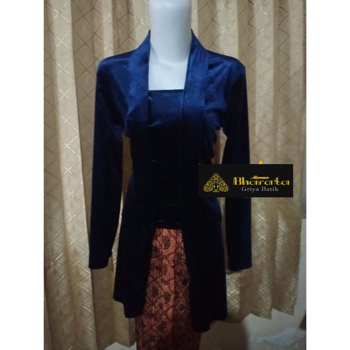 Kebaya Bludru Kutubaru - Model Lunamaya / Body Panjang Jumbo Premium