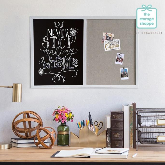 

Magnetic Chalk Board Fabric Pushpin Board Combo Papan Tulis Bulletin ---NEW---