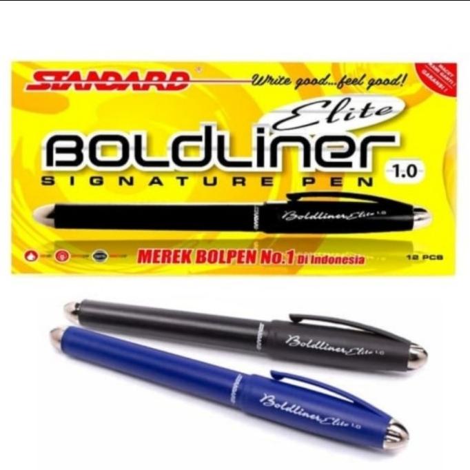 BOLPOINT BALLINER STANDAR ELITE HITAM / BIRU LUSIN ( ISI 12 PC ) ---NEW---