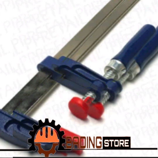 penjepit kayu alat pres kayu clamp f gagang biru ukuran 120 x 1200 mm