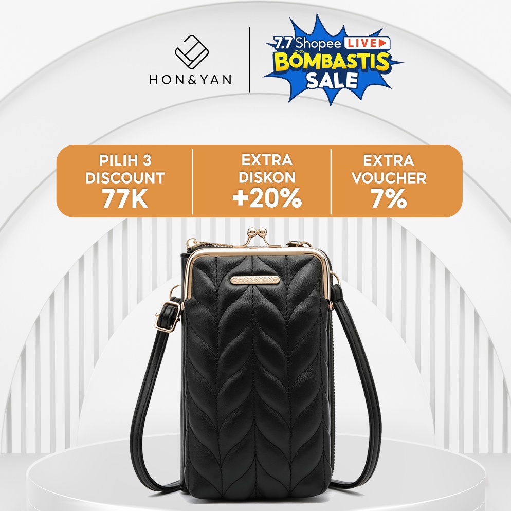 Big Sale [HONYAN] Tas Selempang HP Wanita Import Slingbag Bahu Shoulder Bag Kekinian Original Brande