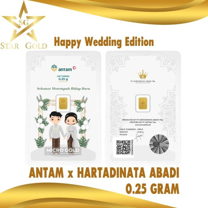 LOGAM MULIA MICRO GOLD ANTAM HARTADINATA 0.25 GRAM WEDDING TRADISIONAL dikamarkos 7823