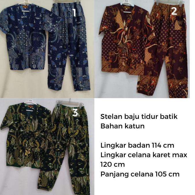Best Sales Stelan Baju Tidur Batik Bahan Katun Piyama Pria Celana Tidur Original