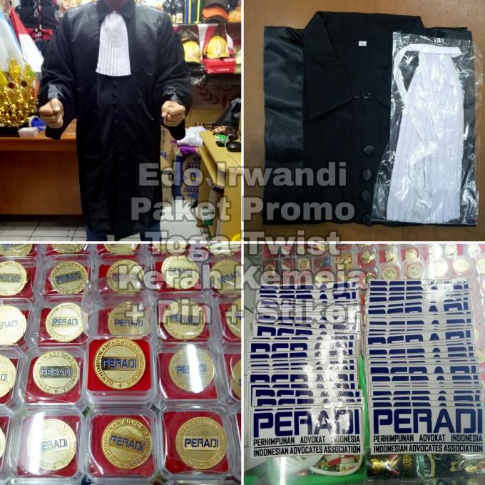 Toga Advokat Pengacara Jaksa Twist Gratis Stiker Pin PERADI