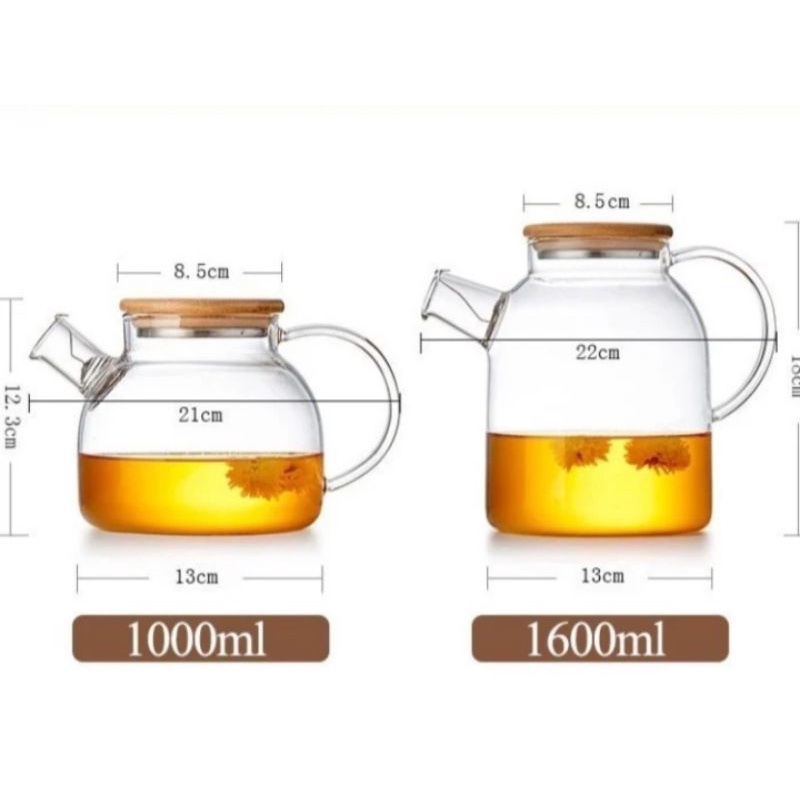 Teko Kaca Teko Tahan Panas Api Teko Teh Kopi Transparan Teko Obat - Teko Masak Air