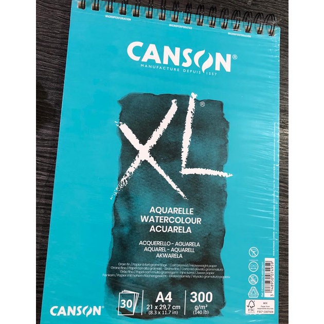 

Laris.. Canson XL Watercolor Pad A4 Ring PT6