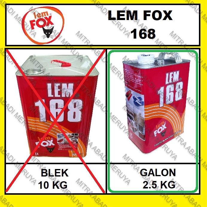 

Murah.. Lem Kuning FOX 168 Galon 2.5 kg Lem HPL Lem 168 Lem Triplek FZE