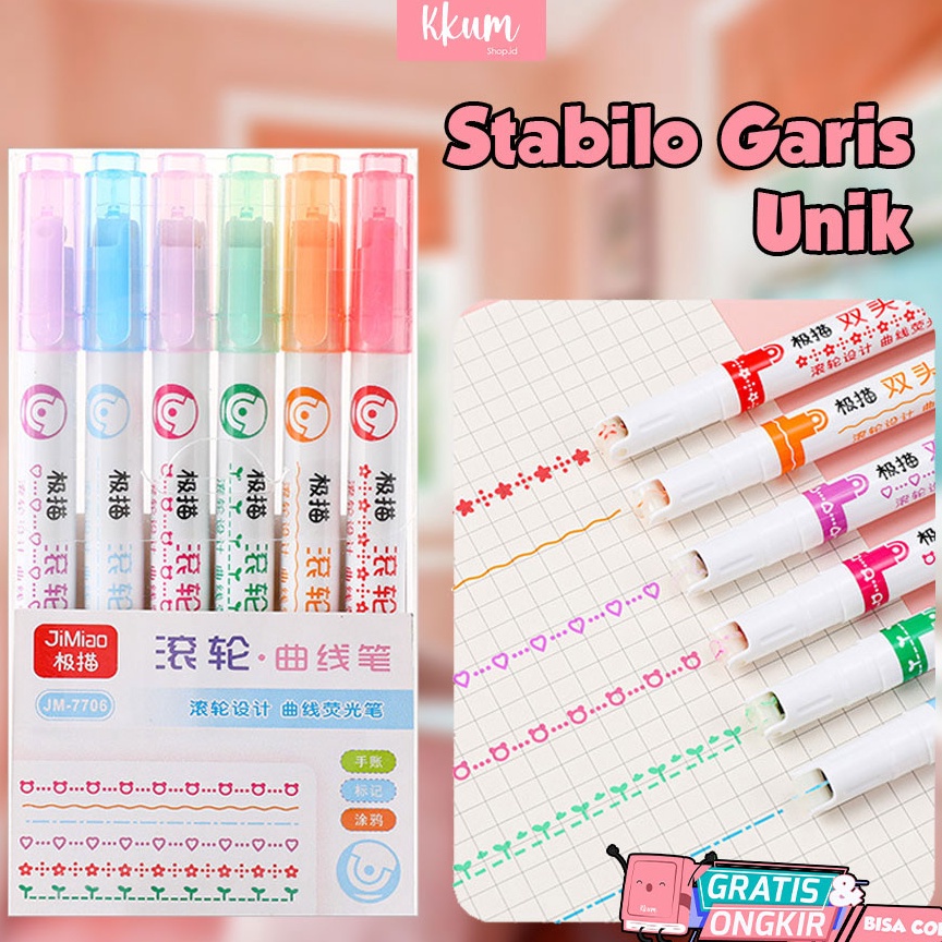 

Terlaris Colorful Stamp line marker set/ Spidol gambar garis warna cute mdwap