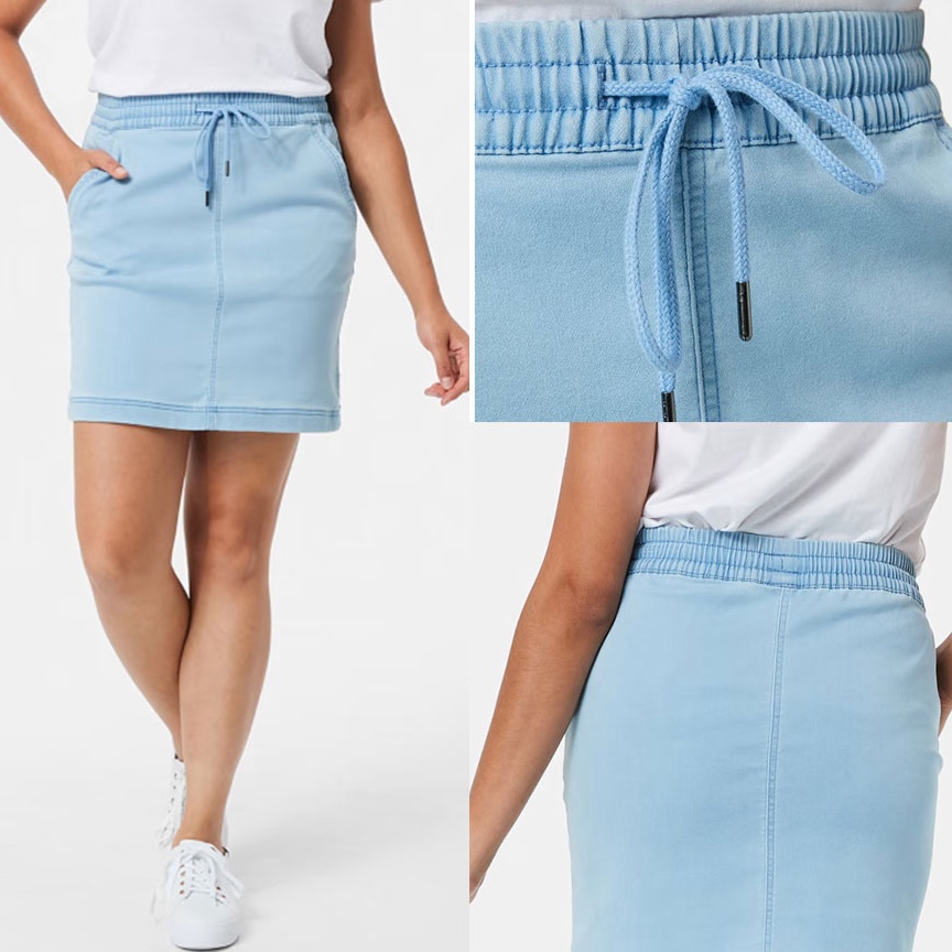 Terkini.. ROK DENIM WANITA ANKO07 KNIT DENIM SKIRT QKT