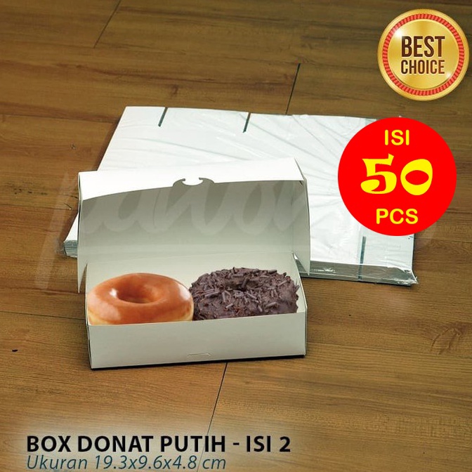 

Ready Stok.. Kotak Box Dus Donat| PUTIH Isi 2 - (50 Pcs ) MGQ