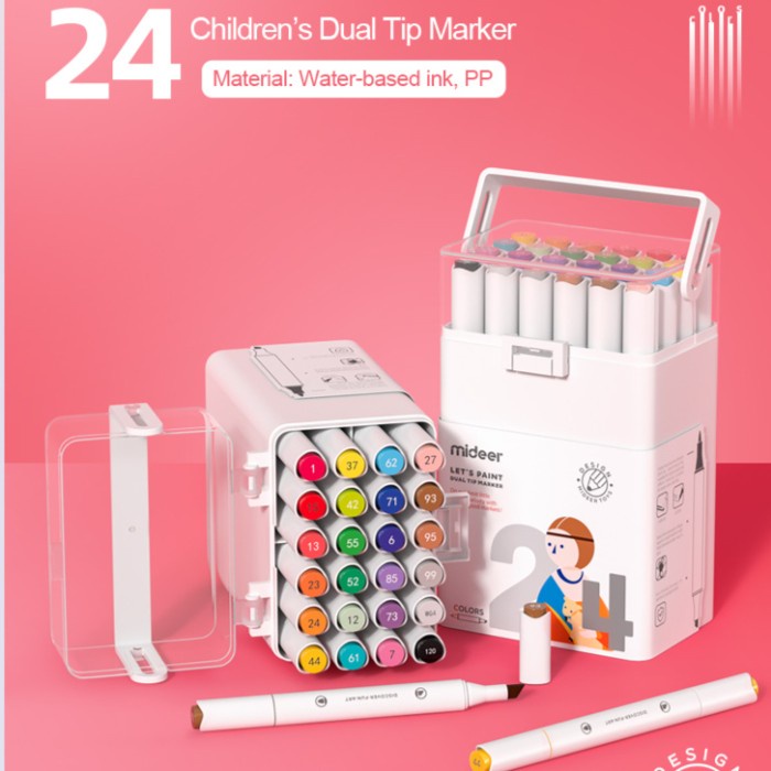 

Best Seller Mideer Dual Tip Marker 24 Colors Mainan Edukasi Anak