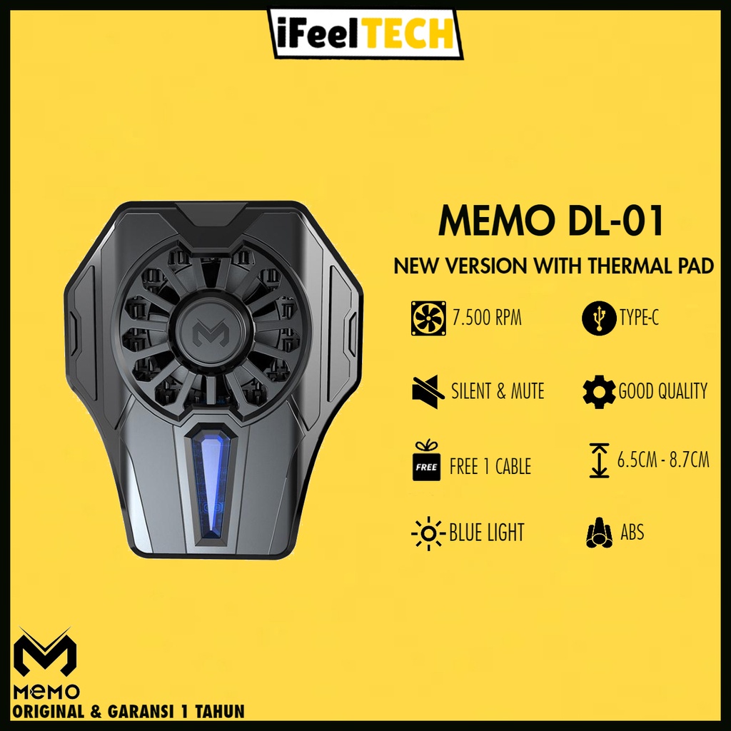 iFeelTech - Original Memo DL01 Fancooler Radiator Pendingin HP Coolingfan For Gaming