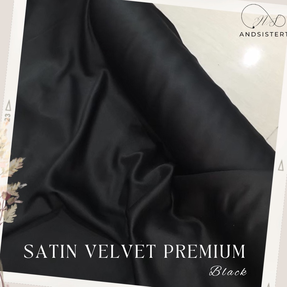 Bahan Kain Satin Velvet Background Backdrop Foto Studio Warna Hitam ✱ysc【