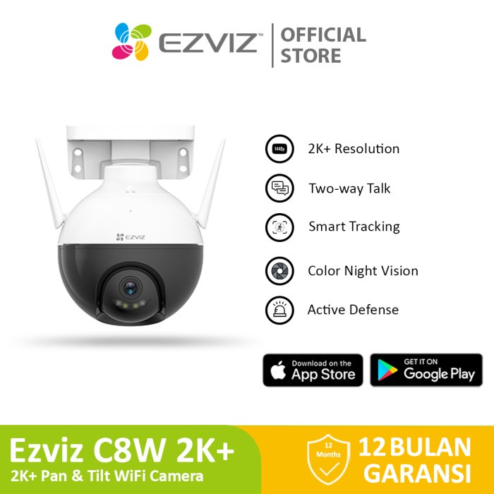 Terlaris Ezviz C8W 4Mp 2K+ Pan & Tilt Wi-Fi Camera