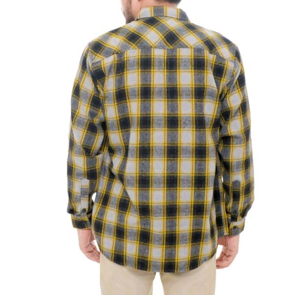 KEMEJA FLANEL UNISEX MOTIF KOTAK KOTAK HITAM KUNING