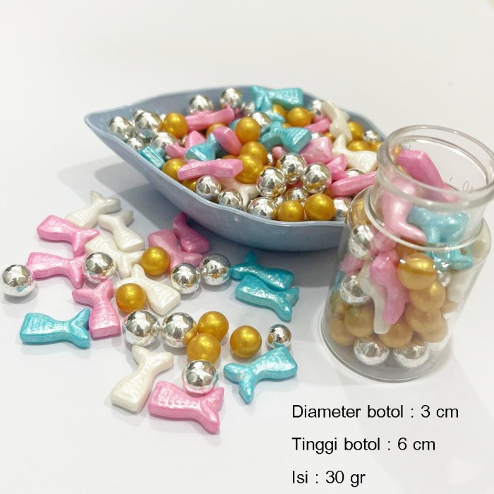 Terlaris Topper Kue Sprinkle Mutiara Hiasan Kue Ulang Tahun Sprinkle Mermaid