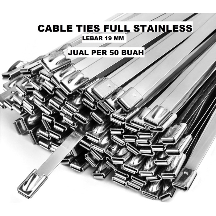 

Per 50 Pcs Cable Ties Straps Stainless 19 X 120 Cm Kabel Tis Tali Plat