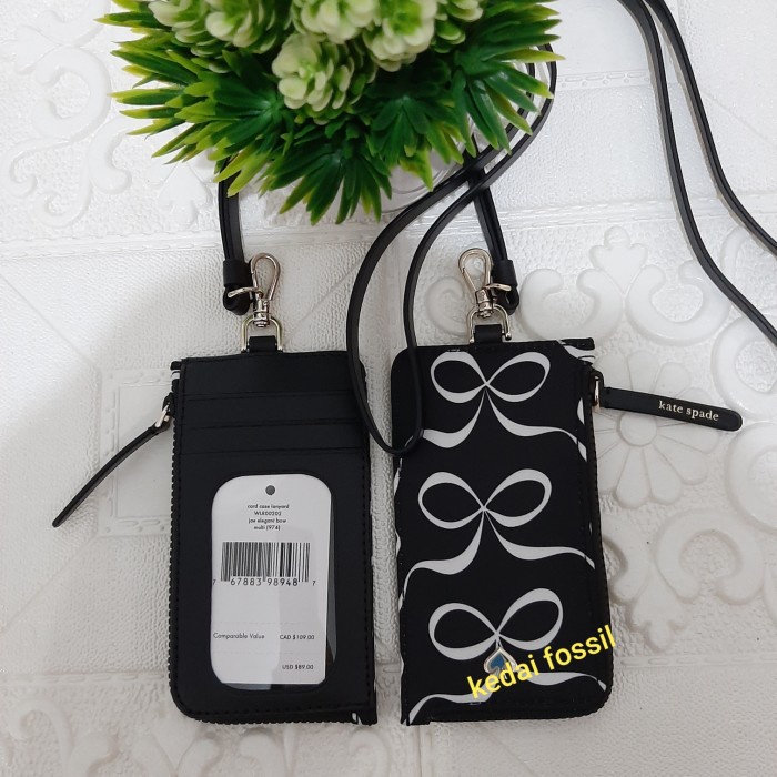 

Card Case Lanyard Jae Black, Elegant Bow