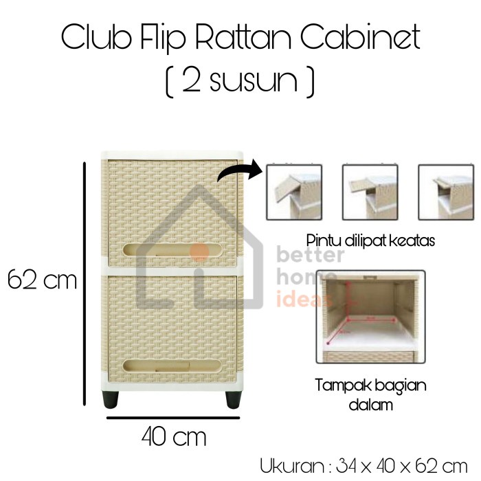

Club Flip Rattan Cabinet - 2 Susun